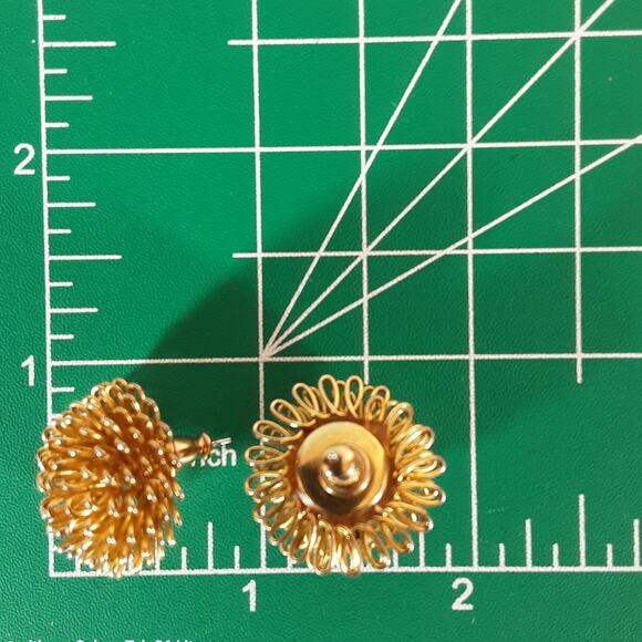 Spike Dome Stud Earrings Gold Tone Post Back - Picture 8 of 8